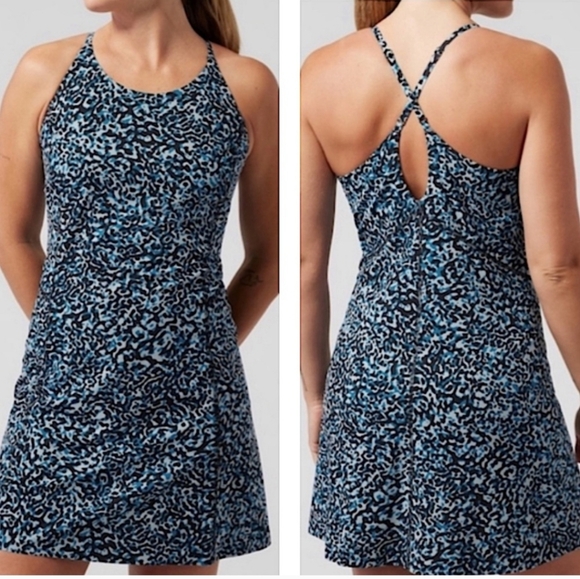 Blue and Black Patterned Dress - Picture 1 of 3